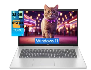 HP 17 Business Laptop, 17.3" HD+ (1600*900) Display, Intel Core i3 N305 8 cores Processor, Intel UHD Graphics, 32GB DDR4  512GB PCIe SSD, Wi-Fi 6 and Bluetooth 5.0, Windows 11