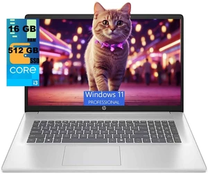 HP 17 Business Laptop, 17.3" HD+ (1600*900) Display, Intel Core i3 N305 8 cores Processor, Intel UHD Graphics, 16GB DDR4  512GB PCIe SSD, Wi-Fi 6 and Bluetooth 5.0, Windows 11 Pro