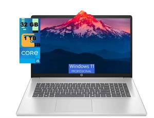 HP 17 Business Laptop, 17.3" FHD ( 1920 x 1080 ) Display, Intel Core i5-1334U 10-core Processor, Intel Iris Xe Graphics, 32GB DDR4 1TB PCIe SSD, Wi-Fi 6 and Bluetooth 5.0 combo, Windows 11 Pro HP 17 Business Laptop, 17.3" FHD ( 1920 x 1080 ) Display, Intel Core i5-1334U 10-core Processor, Intel Iris Xe Graphics, 32GB DDR4 1TB PCIe SSD, Wi-Fi 6 and Bluetooth 5.0 combo, Windows 11 Pro