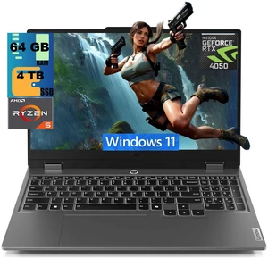 Lenovo LOQ 15 Gaming Laptop, 15.6" FHD 144Hz Display, AMD Ryzen 5 7235HS 4 Cores Processor, NVIDIA GeForce RTX 4050 6GB GDDR6, 64GB DDR5  4TB PCIe SSD, Wi-Fi 6, Backlit Keyboard, Windows 11
