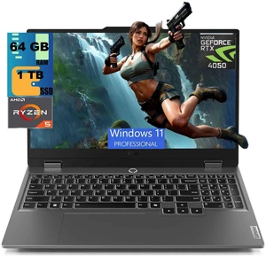 Lenovo LOQ 15 Gaming Laptop, 15.6" FHD 144Hz Display, AMD Ryzen 5 7235HS 4 Cores Processor, NVIDIA GeForce RTX 4050 6GB GDDR6, 64GB DDR5 1TB PCIe SSD, Wi-Fi 6, Backlit Keyboard, Windows 11 Pro Lenovo LOQ 15 Gaming Laptop, 15.6" FHD 144Hz Display, AMD Ryzen 5 7235HS 4 Cores Processor, NVIDIA GeForce RTX 4050 6GB GDDR6, 64GB DDR5 1TB PCIe SSD, Wi-Fi 6, Backlit Keyboard, Windows 11 Pro