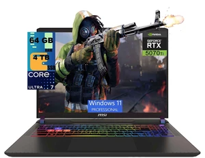 MSI Vector 16 HX Gaming Laptop, 16" WUXGA 144Hz, Intel Core Ultra 7 255HX 20 cores Processor, NVIDIA GeForce RTX 5070 Ti 12GB GDDR7, 64GB DDR5 4TB PCIe SSD, RGB Backlit Thunderbolt, Windows 11 Pro MSI Vector 16 HX Gaming Laptop, 16" WUXGA 144Hz, Intel Core Ultra 7 255HX 20 cores Processor, NVIDIA GeForce RTX 5070 Ti 12GB GDDR7, 64GB DDR5 4TB PCIe SSD, RGB Backlit Thunderbolt, Windows 11 Pro