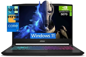 MSI Katana 15 Gaming Laptop, 15.6" QHD 165Hz Display, Intel Core i7-14650HX 16 cores processor, NVIDIA GeForce RTX 5070 12GB GDDR7, 32GB DDR5 512GB PCIe SSD, RGB Keyboard, Windows 11 MSI Katana 15 Gaming Laptop, 15.6" QHD 165Hz Display, Intel Core i7-14650HX 16 cores processor, NVIDIA GeForce RTX 5070 12GB GDDR7, 32GB DDR5 512GB PCIe SSD, RGB Keyboard, Windows 11