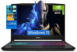 MSI Katana 15 Gaming Laptop, 15.6" QHD 165Hz Display, Intel Core i7-14650HX 16 cores processor, NVIDIA GeForce RTX 5070 12GB GDDR7, 16GB DDR5 512GB PCIe SSD, RGB Keyboard, Windows 11 MSI Katana 15 Gaming Laptop, 15.6" QHD 165Hz Display, Intel Core i7-14650HX 16 cores processor, NVIDIA GeForce RTX 5070 12GB GDDR7, 16GB DDR5 512GB PCIe SSD, RGB Keyboard, Windows 11