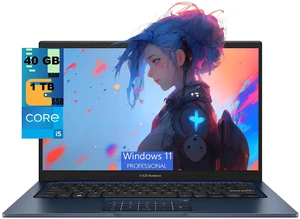 ASUS Vivobook 14 Display, 14" FHD Display, Intel Core i5-1334U 10 cores Processor, Intel Iris Xe Graphics, 40GB DDR4  1TB PCIe SSD, WiFi 5, 720p HD Camera, Windows 11 Pro