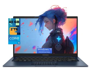 ASUS Vivobook 14 Display, 14" FHD Display, Intel Core i5-1334U 10 cores Processor, Intel Iris Xe Graphics, 40GB DDR4  2TB PCIe SSD, WiFi 5, 720p HD Camera, Windows 11 Pro