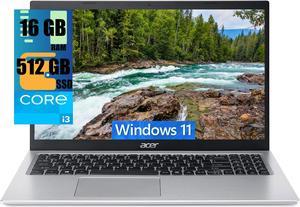 Acer Aspire 5 15 Laptop, 15.6" Full HD (1920 x 1080) IPS Display, Intel Core i3-1115G4 2 cores Processor, Intel UHD Graphics, 16GB DDR4  512GB PCIe SSD, WiFi 6, Backlit Keyboard, Windows 11