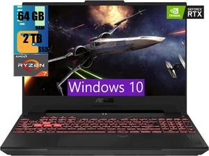 ASUS TUF Gaming A15 Gaming Laptop, 15.6" 144Hz Full HD (1920x1080) Display, AMD Ryzen 7 7735HS 8 Cores, NVIDIA GeForce RTX 4050 6GB GDDR6, 64GB DDR5  2TB PCIe SSD, Wi-Fi 6E, Windows 10