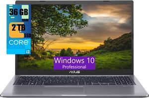 ASUS VivoBook 15 Laptop, 15.6" FHD (1920x1080) Display, Intel i3-1115G4 2 Cores Processor, Intel UHD Graphics, 36GB DDR4  2TB PCIe SSD, USB Type-C, HDMI, Wi-Fi, Windows 10 Pro