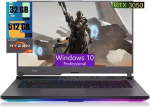 ASUS ROG Strix G17 Gaming Laptop, 17.3" FHD 144Hz Display, AMD Ryzen 7 6800H 8 cores Processor, NVIDIA GeForce RTX 3050 4GB GDDR6, 32GB DDR5  512GB PCIe SSD, RGB Keyboard, Windows 10 Pro