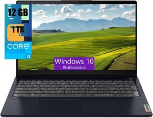 Lenovo IdeaPad 3 15 Laptop, 15.6" FHD (1920 x 1080) Display, Intel Core i3-1215U 6-Core Processor, Intel UHD Graphics, 12GB DDR4  1TB PCIe SSD, Backlit Keyboard | Fingerprint, Windows 10 Pro