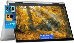HP Envy 2-in-1 14 Laptop, 14" FHD (1920 x 1080) Touchscreen, Intel Core i5-1335U 10-Cores Processor, Intel Iris Xe Graphics, 8GB  DDR4  2TB PCIe SSD, Fingerprint, Backlit KB, Windows 11 Pro