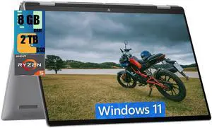 HP Envy x360 2-in-1 16 Laptop, 16" WUXGA 1920 x 1200 Touchscreen, AMD Ryzen 5 8640HS 6-Core Processor, AMD Radeon Graphics, 8GB  DDR4  2TB PCIe SSD, Backlit KB, Wi-Fi 6E, Windows 11 Home