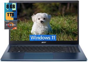 Acer Aspire 3 15 Laptop, 15.6" FHD (1920 x 1080) Touchscreen, AMD Ryzen 5 7520U 4 Cores Processor, AMD Radeon Graphics, 8GB DDR4  1TB PCIe SSD, Wi-Fi 6, Windows 11 Home