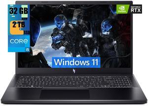 Acer Nitro V 15 Gaming Laptop, 15.6" FHD 144Hz Display, Intel Core i5-13420H 8 cores Processor, NVIDIA GeForce RTX 2050 4GB GDDR6, 32GB DDR5  2TB PCIe SSD, Backlit Keyboard, WiFi 6, Windows 11