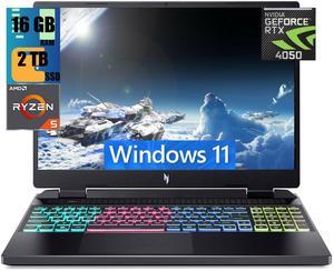 Acer Nitro 16 Gaming Laptop, 16" WUXGA 165Hz Display, AMD Ryzen 5 7640HS Hexa-Core Processor, GeForce RTX 4050 6GB Graphic, 16GB DDR5  2TB PCIe SSD, WiFi 6E, RGB Backlit KB, Windows 11