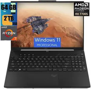 ASUS TUF A16 Gaming Laptop, 16" FHD+ 165Hz Display, AMD Octa-core Ryzen 7 7735HS Processor, AMD Radeon RX 7700S 8GB Graphic, 64GB DDR5 2TB PCIe SSD, Backlit KB, 720p Webcam, Windows 11 Pro ASUS TUF A16 Gaming Laptop, 16" FHD+ 165Hz Display, AMD Octa-core Ryzen 7 7735HS Processor, AMD Radeon RX 7700S 8GB Graphic, 64GB DDR5 2TB PCIe SSD, Backlit KB, 720p Webcam, Windows 11 Pro