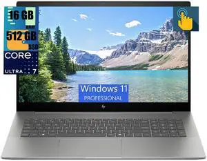 HP Envy 17 Laptop, 17.3" FHD (1920 x 1080) Touchscreeen, Intel Core Ultra 7 155H 16 Cores Processor, Intel Arc Graphics, 16GB DDR4  512GB PCIe SSD, Backlit Keyboard, Wi-Fi 7, Windows 11 Pro