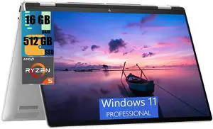 HP Envy x360 2-in-1 14 Laptop, 14" FHD+ Touchscreen, AMD 6-core Ryzen 5 8640HS Processor, AMD Radeon Graphics, 16GB DDR4  512GB PCIe SSD, Backlit keyboard Wi-Fi 6E Bluetooth 5.3, Windows 11 Pro