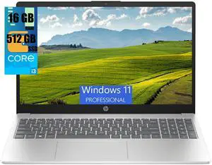 HP 17 Laptop, 17.3" FHD (1920 x 1080) Display, Intel Core i3-1215U 6 cores Processor, Intel UHD Graphics, 16GB DDR4  512GB PCIe SSD, Wi-Fi 5 and Bluetooth 5 720p HD Privacy Camera, Windows 11 Pro