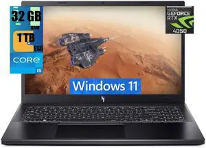 Acer Nitro V 15 Gaming Laptop, 15.6" FHD 144Hz Display, Intel Core i5-13420H Octa-core Processor, NVIDIA GeForce RTX 4050 6GB Graphic, 32GB DDR5  1TB PCIe SSD, WiFi 6 Backlit KB, Windows 11