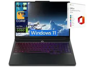 Lenovo Legion Pro 7i 16 Gaming Laptop, 16" WQXGA 240 HZ OLED, Intel Ultra 9 275HX 24 cores Processor, RTX 5080 16GB GDDR7, 64GB DDR5  1TB PCIe SSD, Wi-Fi 7, Windows 11 ,Office 2024 License
