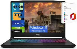MSI Katana 15 Gaming Laptop, 15.6" 165Hz QHD+, Intel Core i9-14900HX 24 cores Processor, NVIDIA GeForce RTX 5070 12GB GDDR7, 64GB DDR5 4TB PCIe SSD, RGB Keyboard, Windows 11 Pro ,Office 2024 License MSI Katana 15 Gaming Laptop, 15.6" 165Hz QHD+, Intel Core i9-14900HX 24 cores Processor, NVIDIA GeForce RTX 5070 12GB GDDR7, 64GB DDR5 4TB PCIe SSD, RGB Keyboard, Windows 11 Pro ,Office 2024 License