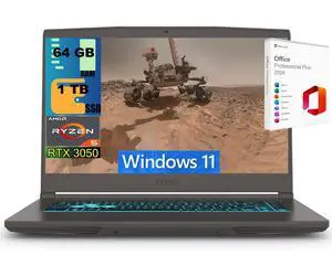 MSI Thin A15 Gaming Laptop, 15.6" FHD 144Hz, AMD Ryzen 5 7535HS 6 Cores Processor, NVIDIA GeForce RTX 3050 4GB GDDR6, 64GB DDR5  1TB PCIe SSD, WiFi 6E, Windows 11 ,Office 2024 License