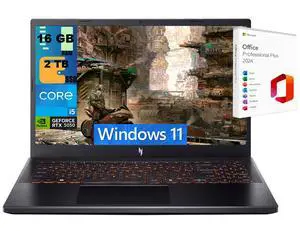 Acer Nitro V 15 Gaming Laptop, 15.6" FHD IPS 165Hz, Intel Core i5-13420H 8 core Processor, NVIDIA GeForce RTX 5050 8GB GDDR6, 16GB DDR5  2TB PCIe SSD, WiFi 6, Windows 11 ,Office 2024 License