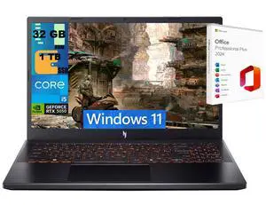 Acer Nitro V 15 Gaming Laptop, 15.6" FHD IPS 165Hz, Intel Core i5-13420H 8 core Processor, NVIDIA GeForce RTX 5050 8GB GDDR6, 32GB DDR5  1TB PCIe SSD, WiFi 6, Windows 11 ,Office 2024 License
