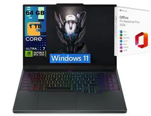 Lenovo Legion 5 15 Gaming Laptop, 15.1" WQXGA 165Hz, Intel Ultra 7 255HX 20 cores Processor, NVIDIA GeForce RTX 5060 GDDR7 8 GB, 64GB DDR5  1TB PCIe SSD, Wi-Fi 7, Windows 11