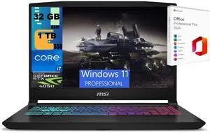 MSI Katana 15 Gaming Laptop, 15.6" FHD 144Hz, Intel Core i7-13620H 10 cores Processor, NVIDIA GeForce RTX 4050 GDDR6 6GB, 32GB DDR5 1TB PCIe SSD, WiFi 6, Windows 11 Pro ,Office 2024 License MSI Katana 15 Gaming Laptop, 15.6" FHD 144Hz, Intel Core i7-13620H 10 cores Processor, NVIDIA GeForce RTX 4050 GDDR6 6GB, 32GB DDR5 1TB PCIe SSD, WiFi 6, Windows 11 Pro ,Office 2024 License