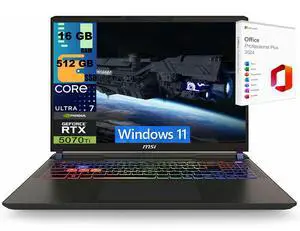 MSI Vector 16 Gaming Laptop, 16" WQXGA 240Hz, Intel Core Ultra 7 255HX 20 Cores Processor, GeForce RTX 5070 Ti 12GB Graphic, 16GB DDR5 512GB PCIe SSD, RGB Backlit, Windows 11 ,Office 2024 License MSI Vector 16 Gaming Laptop, 16" WQXGA 240Hz, Intel Core Ultra 7 255HX 20 Cores Processor, GeForce RTX 5070 Ti 12GB Graphic, 16GB DDR5 512GB PCIe SSD, RGB Backlit, Windows 11 ,Office 2024 License