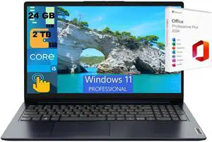 Lenovo Ideapad 1i 15 Laptop, 15.6" FHD Touchscreen, Intel Core i5-1334U 10-Core Processor, Intel Iris Xe Graphics, 24GB DDR4 2TB PCIe SSD, Wi-Fi 6 + BT5.1, Windows 11 Pro,Office 2024 License Lenovo Ideapad 1i 15 Laptop, 15.6" FHD Touchscreen, Intel Core i5-1334U 10-Core Processor, Intel Iris Xe Graphics, 24GB DDR4 2TB PCIe SSD, Wi-Fi 6 + BT5.1, Windows 11 Pro,Office 2024 License