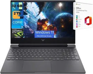 HP Victus 15 Gaming Laptop, 15.6" FHD 144Hz, Intel Core i5-13420H 8 Cores Processor, NVIDIA GeForce RTX 4050 6GB GDDR6, 32GB DDR4 2 TB PCIe SSD, Backlit KB, Windows 11 Pro,Office 2024 License HP Victus 15 Gaming Laptop, 15.6" FHD 144Hz, Intel Core i5-13420H 8 Cores Processor, NVIDIA GeForce RTX 4050 6GB GDDR6, 32GB DDR4 2 TB PCIe SSD, Backlit KB, Windows 11 Pro,Office 2024 License