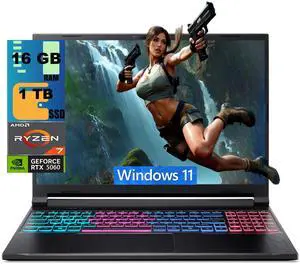 Acer Nitro 16 Gaming Laptop, 16" WUXGA 180Hz Display, AMD Ryzen 7 260 Octa-Core Processor, NVIDIA GeForce RTX 5060 8 GB GDDR7, 16GB DDR5 1 TB PCIe SSD, Wi-Fi 6, Windows 11 Acer Nitro 16 Gaming Laptop, 16" WUXGA 180Hz Display, AMD Ryzen 7 260 Octa-Core Processor, NVIDIA GeForce RTX 5060 8 GB GDDR7, 16GB DDR5 1 TB PCIe SSD, Wi-Fi 6, Windows 11