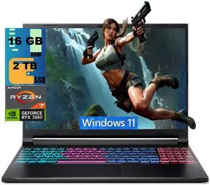 Acer Nitro 16 Gaming Laptop, 16" WUXGA 180Hz Display, AMD Ryzen 7 260 Octa-Core Processor, NVIDIA GeForce RTX 5060 8 GB GDDR7, 16GB DDR5 2 TB PCIe SSD, Wi-Fi 6, Windows 11 Acer Nitro 16 Gaming Laptop, 16" WUXGA 180Hz Display, AMD Ryzen 7 260 Octa-Core Processor, NVIDIA GeForce RTX 5060 8 GB GDDR7, 16GB DDR5 2 TB PCIe SSD, Wi-Fi 6, Windows 11