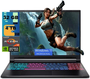 Acer Nitro 16 Gaming Laptop, 16" WUXGA 180Hz Display, AMD Ryzen 7 260 Octa-Core Processor, NVIDIA GeForce RTX 5060 8 GB GDDR7, 32GB DDR5 4 TB PCIe SSD, Wi-Fi 6, Windows 11 Pro Acer Nitro 16 Gaming Laptop, 16" WUXGA 180Hz Display, AMD Ryzen 7 260 Octa-Core Processor, NVIDIA GeForce RTX 5060 8 GB GDDR7, 32GB DDR5 4 TB PCIe SSD, Wi-Fi 6, Windows 11 Pro