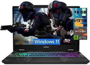 MSI Cyborg A15 Gaming Laptop, 15.6" FHD 144Hz, AMD Ryzen 7 260 8-Cores processor, NVIDIA GeForce RTX 5060 8 GB, 16GB DDR5 512GB PCIe SSD, WiFi-6E, Windows 11 MSI Cyborg A15 Gaming Laptop, 15.6" FHD 144Hz, AMD Ryzen 7 260 8-Cores processor, NVIDIA GeForce RTX 5060 8 GB, 16GB DDR5 512GB PCIe SSD, WiFi-6E, Windows 11