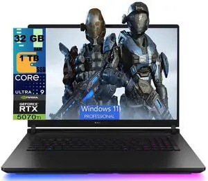 ASUS ROG Strix Scar 18 Gaming Laptop, 18" 2.5K 240Hz, Intel Ultra 9 275HX 2.70GHz Processor, RTX 5070 Ti 12GB GDDR7, 32GB DDR5 1 TB PCIe SSD, Per Key RGB KB, Windows 11 Pro ASUS ROG Strix Scar 18 Gaming Laptop, 18" 2.5K 240Hz, Intel Ultra 9 275HX 2.70GHz Processor, RTX 5070 Ti 12GB GDDR7, 32GB DDR5 1 TB PCIe SSD, Per Key RGB KB, Windows 11 Pro