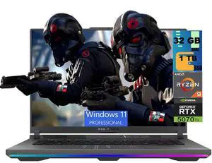 ASUS ROG Strix G16 Gaming Laptop, 16" ROG 2.5K 240Hz, AMD Ryzen 9 9955HX3D 16-Cores Processor, RTX 5070 Ti 12 GB GDDR7, 32GB DDR5 1 TB PCIe SSD, Wi-Fi 6E, Windows 11 Pro ASUS ROG Strix G16 Gaming Laptop, 16" ROG 2.5K 240Hz, AMD Ryzen 9 9955HX3D 16-Cores Processor, RTX 5070 Ti 12 GB GDDR7, 32GB DDR5 1 TB PCIe SSD, Wi-Fi 6E, Windows 11 Pro