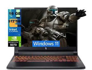 Acer Nitro V 16 Gaming Laptop, 16" WUXGA 180Hz Display, Intel Core 9 Processor 270H 14 cores Processor, NVIDIA GeForce RTX 5070 8 GB GDDR7, 16GB DDR5 512GB PCIe SSD, Wi-Fi 6, Windows 11 Acer Nitro V 16 Gaming Laptop, 16" WUXGA 180Hz Display, Intel Core 9 Processor 270H 14 cores Processor, NVIDIA GeForce RTX 5070 8 GB GDDR7, 16GB DDR5 512GB PCIe SSD, Wi-Fi 6, Windows 11