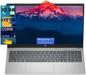HP 15 Laptop, 15.6" FHD Touchscreen, Intel Core Ultra 5 125H 14 cores Processor, Intel Arc Graphics, 32GB DDR5 512GB PCIe SSD, Webcam, Wi-Fi 6, Windows 11 Pro HP 15 Laptop, 15.6" FHD Touchscreen, Intel Core Ultra 5 125H 14 cores Processor, Intel Arc Graphics, 32GB DDR5 512GB PCIe SSD, Webcam, Wi-Fi 6, Windows 11 Pro