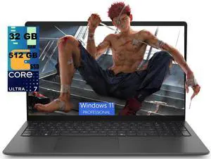 Dell 15 Laptop, 15.6" FHD (1920 x 1080) Display, Intel Ultra 7 255U 12-Core Processor, Intel Graphics, 32GB DDR5 512GB PCIe SSD, Backlit Keyboard, Windows 11 Pro Dell 15 Laptop, 15.6" FHD (1920 x 1080) Display, Intel Ultra 7 255U 12-Core Processor, Intel Graphics, 32GB DDR5 512GB PCIe SSD, Backlit Keyboard, Windows 11 Pro