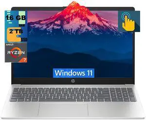 HP 15 Laptop, 15.6" FHD (1920 x 1080) Touchscreen, AMD Ryzen 7 7730U 8 cores Processor, AMD Radeon Graphics, 16GB DDR4 2 TB PCIe SSD, Wi-Fi 6 & Bluetooth, Windows 11 HP 15 Laptop, 15.6" FHD (1920 x 1080) Touchscreen, AMD Ryzen 7 7730U 8 cores Processor, AMD Radeon Graphics, 16GB DDR4 2 TB PCIe SSD, Wi-Fi 6 & Bluetooth, Windows 11