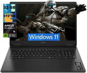 HP OMEN 17 Gaming Laptop, 17.3" FHD (1920 x 1080) 144 Hz, AMD Ryzen AI 9 365 10-Core Processor, NVIDIA GeForce RTX 5060 8GB GDDR7, 32GB DDR5 512GB PCIe SSD, Wi-Fi 6E, Windows 11 HP OMEN 17 Gaming Laptop, 17.3" FHD (1920 x 1080) 144 Hz, AMD Ryzen AI 9 365 10-Core Processor, NVIDIA GeForce RTX 5060 8GB GDDR7, 32GB DDR5 512GB PCIe SSD, Wi-Fi 6E, Windows 11