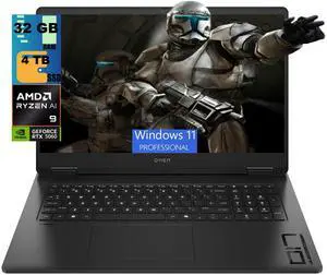 HP OMEN 17 Gaming Laptop, 17.3" FHD (1920 x 1080) 144 Hz, AMD Ryzen AI 9 365 10-Core Processor, NVIDIA GeForce RTX 5060 8GB GDDR7, 32GB DDR5 4 TB PCIe SSD, Wi-Fi 6E, Windows 11 Pro HP OMEN 17 Gaming Laptop, 17.3" FHD (1920 x 1080) 144 Hz, AMD Ryzen AI 9 365 10-Core Processor, NVIDIA GeForce RTX 5060 8GB GDDR7, 32GB DDR5 4 TB PCIe SSD, Wi-Fi 6E, Windows 11 Pro