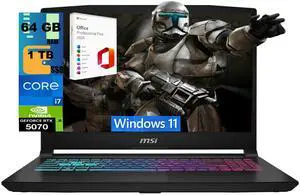 MSI Katana 15 Gaming Laptop, 15.6" QHD 165Hz, Intel Core i7-14650HX 16 cores Processor, NVIDIA GeForce RTX 5070 8GB GDDR7, 64GB DDR5 1 TB PCIe SSD, RGB Backlit KB, Windows 11, Office 2024 License MSI Katana 15 Gaming Laptop, 15.6" QHD 165Hz, Intel Core i7-14650HX 16 cores Processor, NVIDIA GeForce RTX 5070 8GB GDDR7, 64GB DDR5 1 TB PCIe SSD, RGB Backlit KB, Windows 11, Office 2024 License
