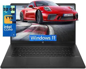 HP 17 Laptop, 17.3" HD+1600 x 900Display, Intel Core 5 120U 12 Cores Processor, Intel Graphics, 32GB DDR4 1TB PCIe SSD, Wi-Fi 6 & Bluetooth, Windows 11 HP 17 Laptop, 17.3" HD+1600 x 900Display, Intel Core 5 120U 12 Cores Processor, Intel Graphics, 32GB DDR4 1TB PCIe SSD, Wi-Fi 6 & Bluetooth, Windows 11