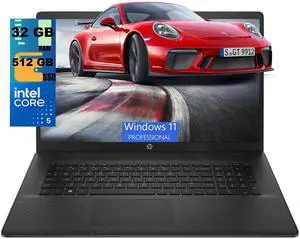 HP 17 Laptop, 17.3" HD+1600 x 900Display, Intel Core 5 120U 12 Cores Processor, Intel Graphics, 32GB DDR4 512GB PCIe SSD, Wi-Fi 6 & Bluetooth, Windows 11 Pro HP 17 Laptop, 17.3" HD+1600 x 900Display, Intel Core 5 120U 12 Cores Processor, Intel Graphics, 32GB DDR4 512GB PCIe SSD, Wi-Fi 6 & Bluetooth, Windows 11 Pro